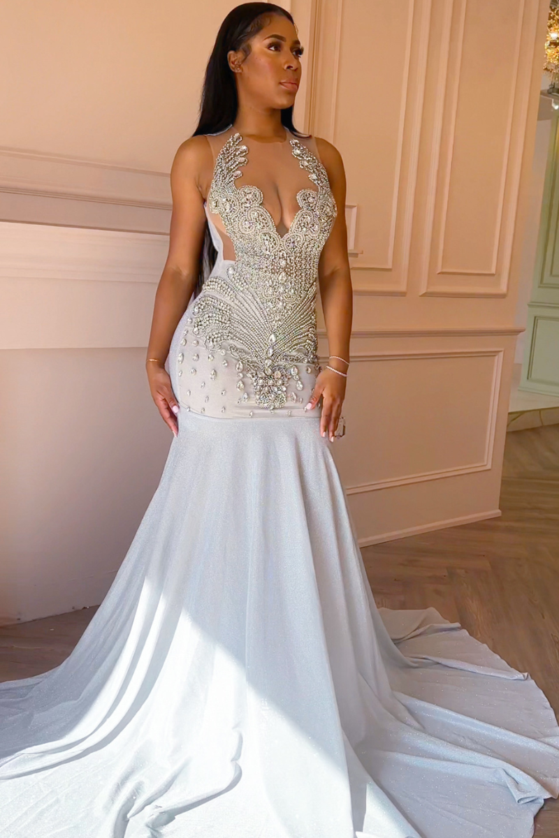 Lola Sliver Glitter Rhinestone Dress