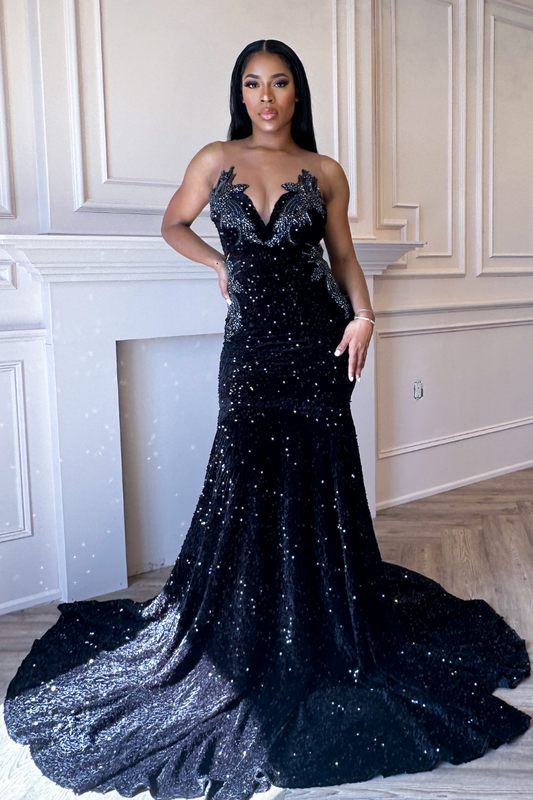 Mara Black Sequin Dress