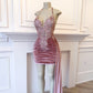 Nina Blush Velvet Dress