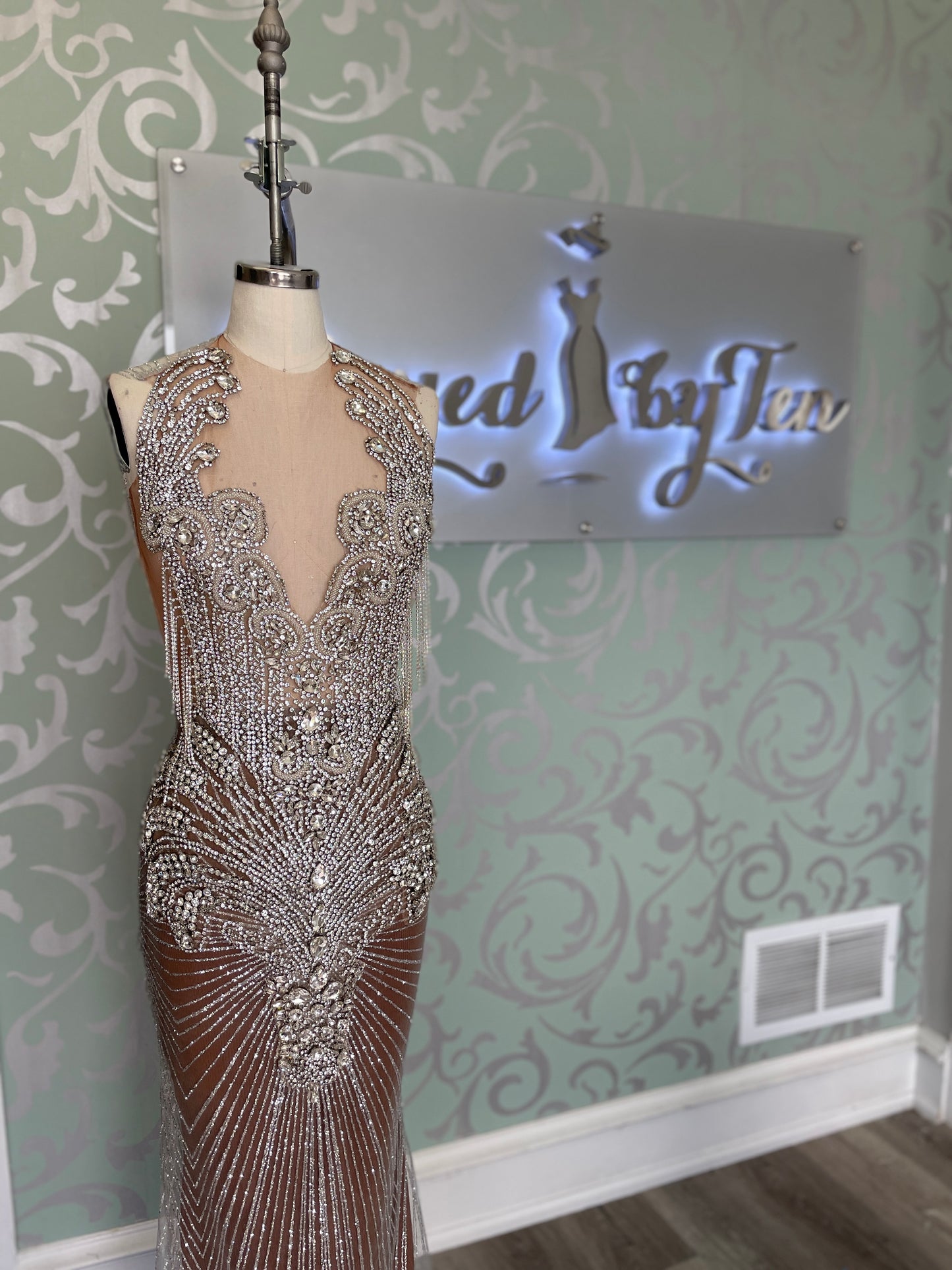 Ava Rhinestone Gown